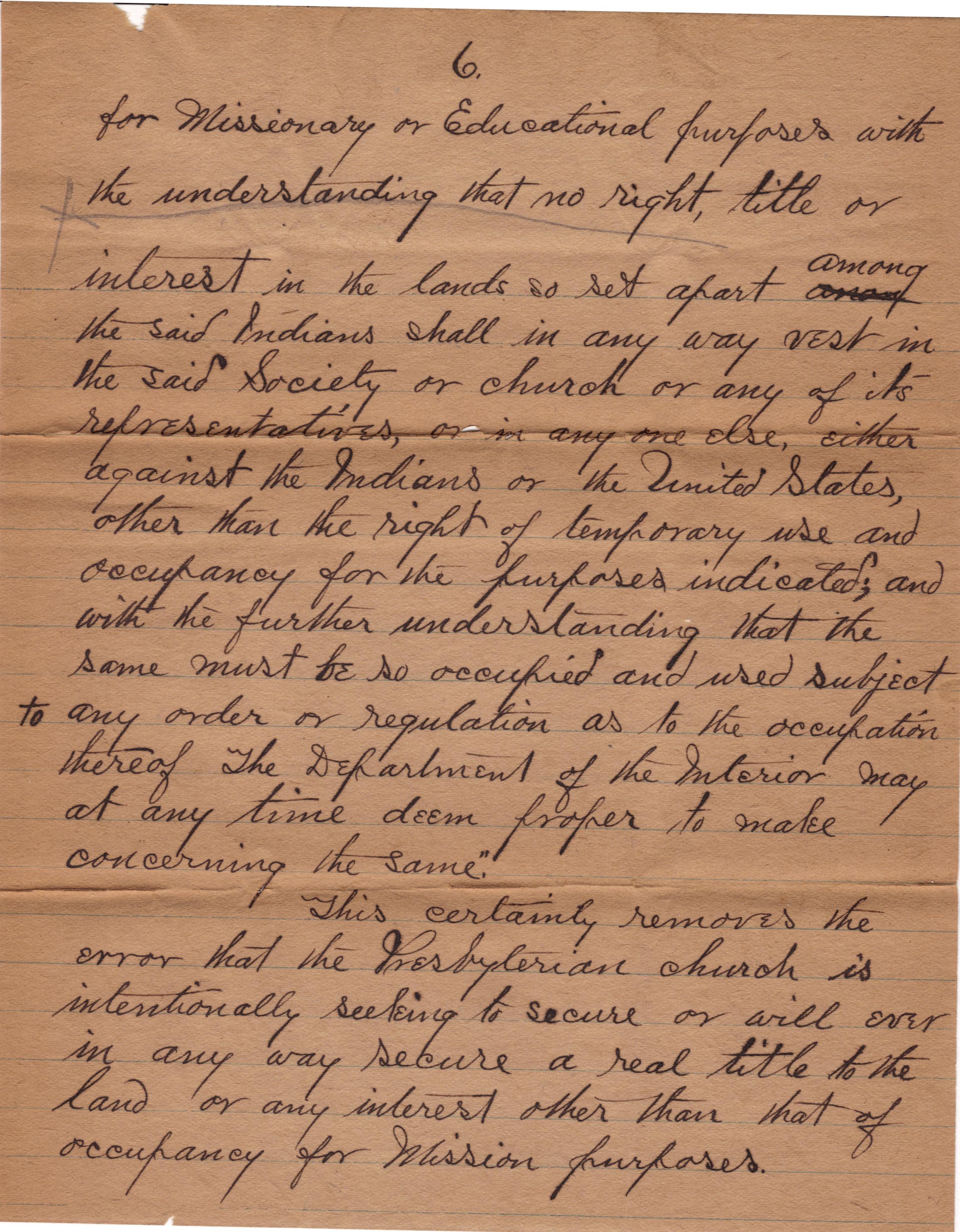 April 22, 1902: Winnebago Mission land papers (6)